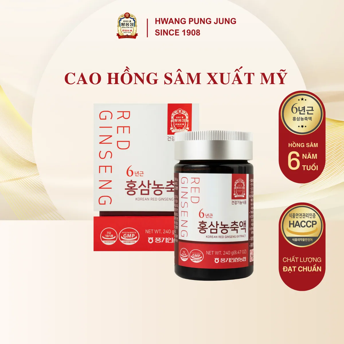 Cao Hồng Sâm Xuất Mỹ