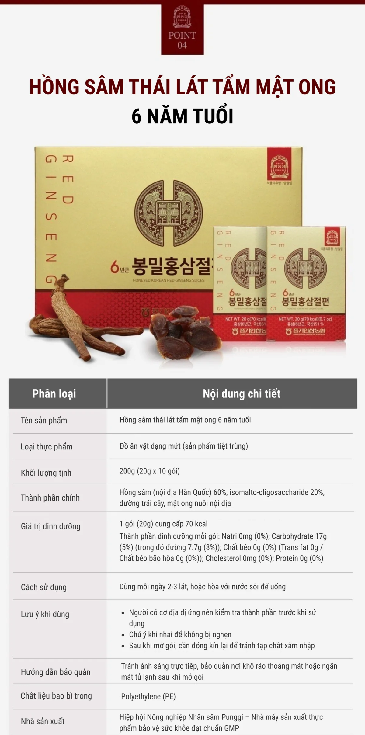 Hồng Sâm Thái Lát Tẩm Mật Ong - chi tiết 5
